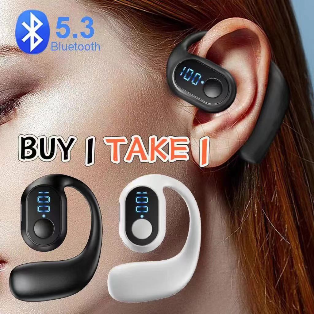 Fone de Ouvido Bluetooth Único com Bateria de Longa Duração e Bluetooth 5.3