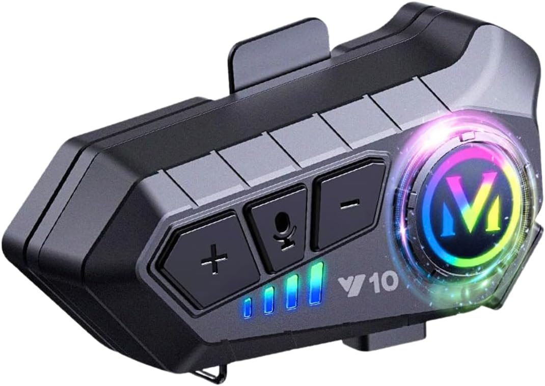 Fone de Ouvido Bluetooth para Capacete com RGB e Headset Sem Fio