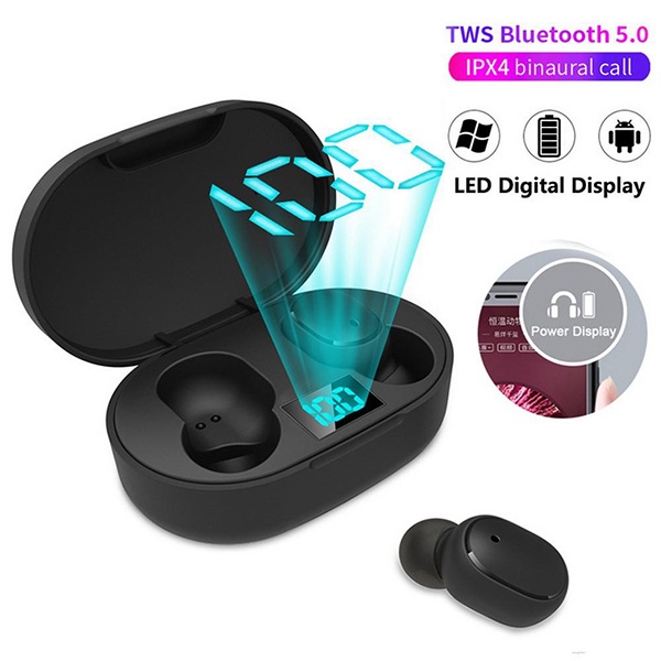 Fone de Ouvido TWS E6S Bluetooth 5.0 com Display LED