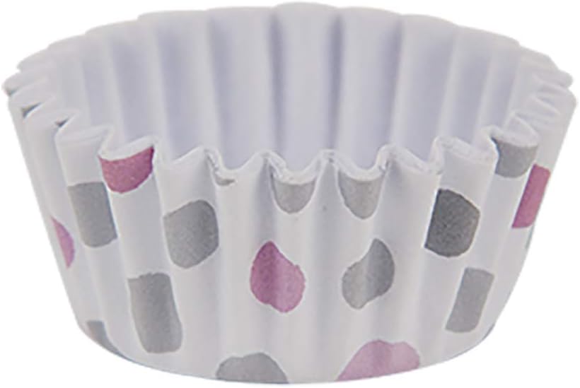 Forminha Colors N 06 Poa Cinza e Rosa Regina - 100 Unidades