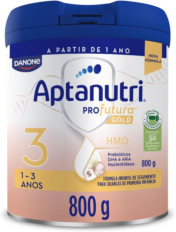 Fórmula Infantil Aptanutri Profutura Gold 800g Lata de Aptanutri Profutura Gold 800g em destaque sobre fundo neutro exibindo rótulo com informações nutricionais