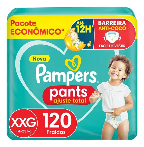 Fralda Pampers Pants Ajuste Total Tamanho XXG - 120 Unidades