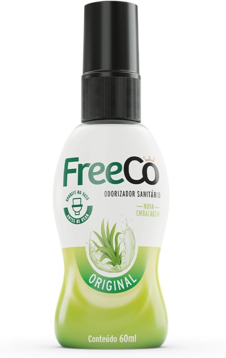 Freecô Bloqueador de Odores Sanitários Original 60ml Frasco de Freecô Bloqueador de Odores Sanitários versão Original de sessenta mililitros para banheiro