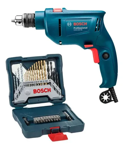 Furadeira de Impacto Bosch GSB 450 RE 450W com Kit de Acessórios