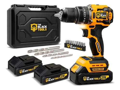 Furadeira e Parafusadeira 10mm Sem Fio com Motor Brushless e 2 Baterias