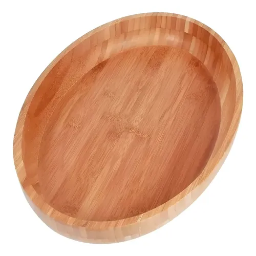 Gamela Oval Bamboo 33x23 Mor: Estilo e Durabilidade para seu Churrasco