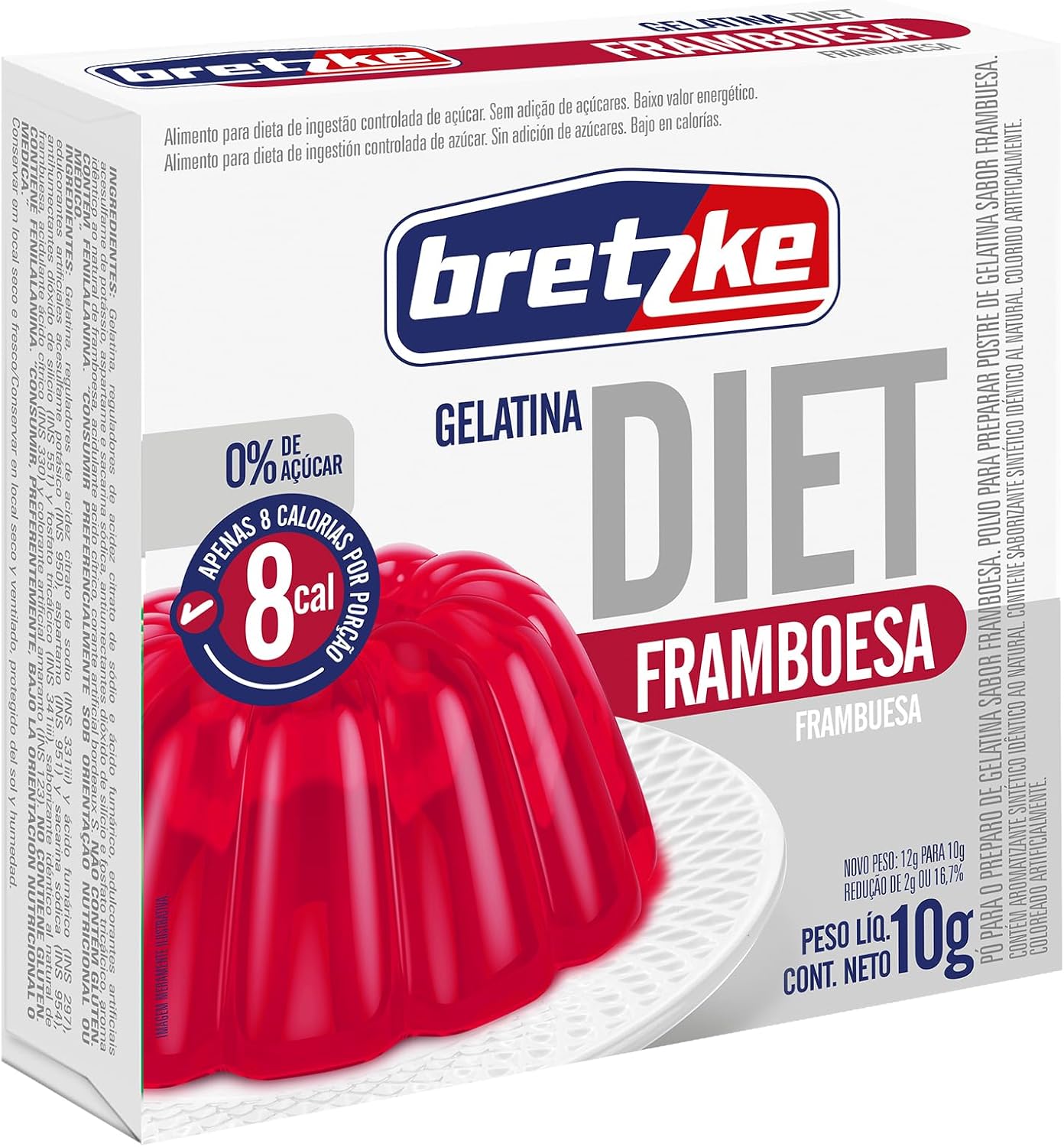 Gelatina Diet Bretzke Sabor Framboesa 10g: Sobremesa Leve e Sem Açúcar