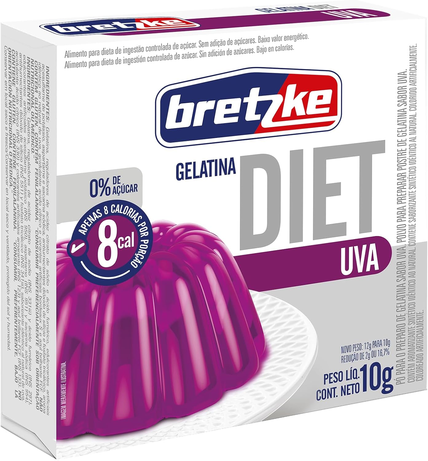 Gelatina Diet Bretzke Sabor Uva 10g: Sobremesa Leve e Refrescante