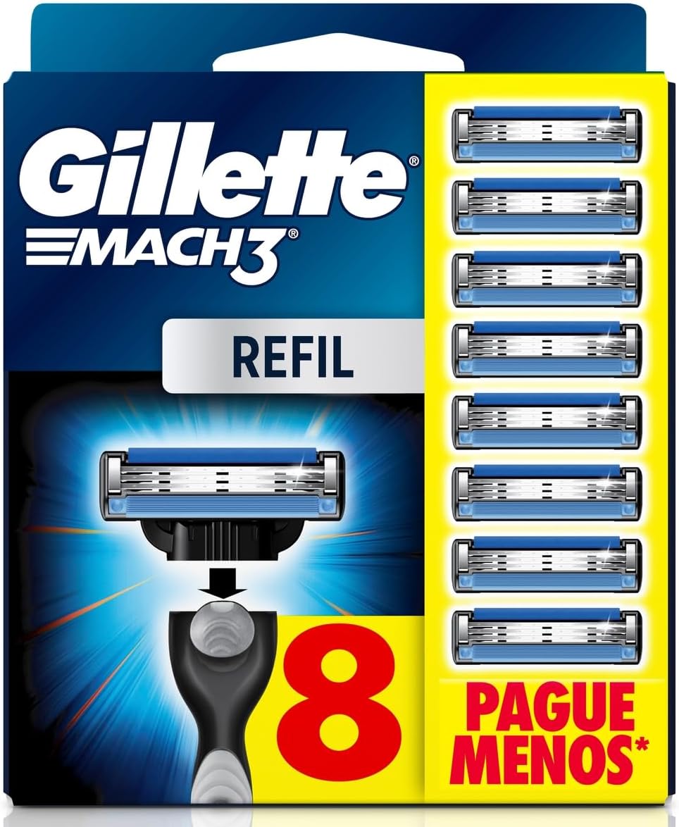 Gillette Mach3: Review das Cargas com 3 Lâminas (8 Unidades)