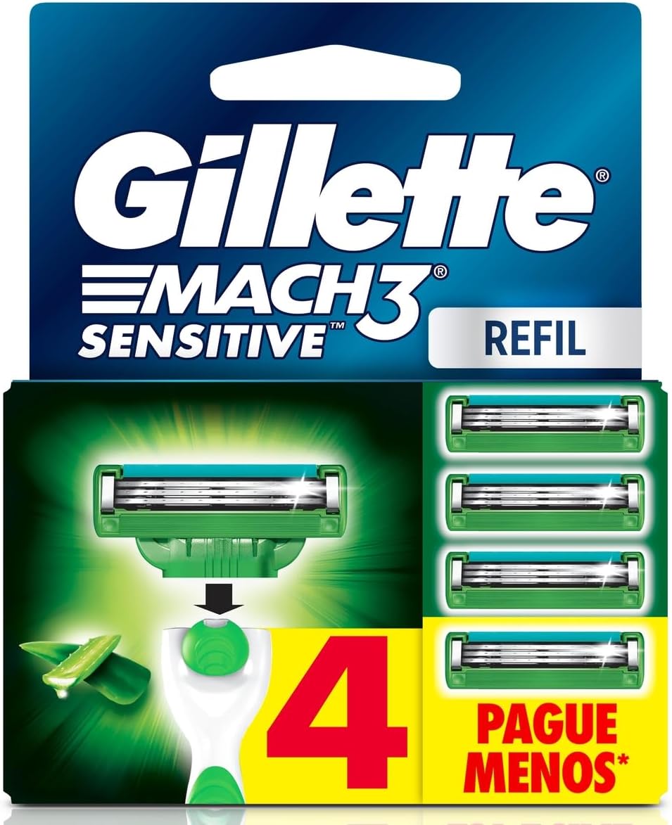Gillette Mach3 Sensitive: Carga com Aloe Vera para Pele Sensível