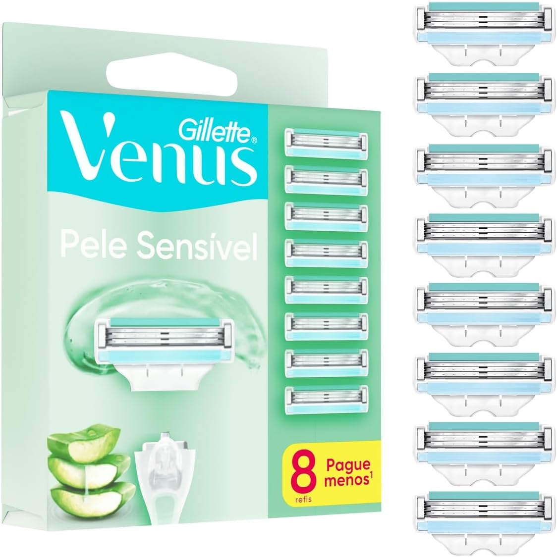Gillette Venus Pele Sensível: Carga para Aparelho de Depilar com 8 Unidades