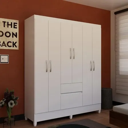 Guarda-roupa Casal Bartira New Brusque com 6 Portas e 2 Gavetas