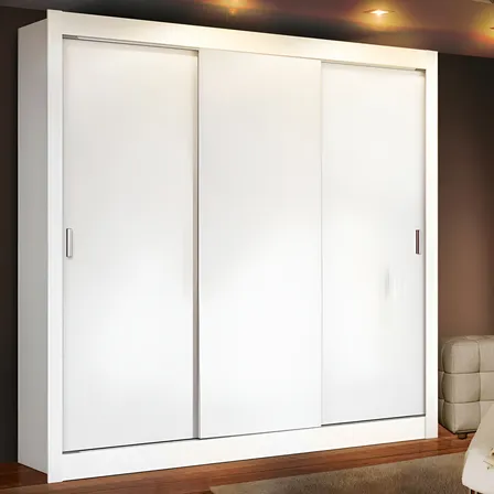 Guarda-Roupa Casal Madesa Mônaco: 3 Portas de Correr e Design Moderno