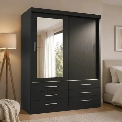 Guarda-Roupa Capri 2 Portas com Espelho Onix Tonielque Móveis