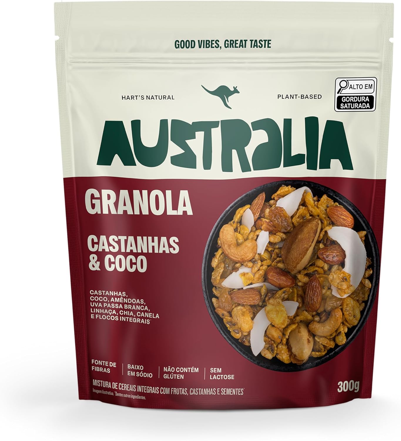 Hart's Natural Granola Australia: Castanhas, Melado e Canela 300g