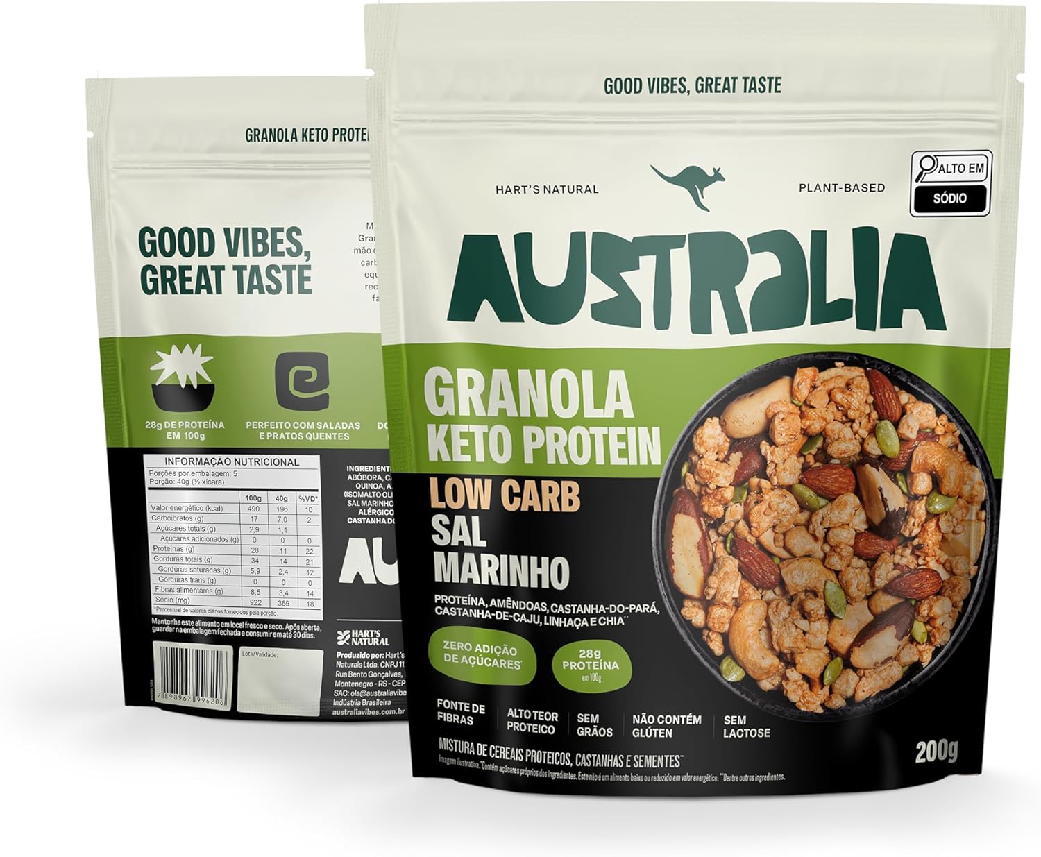 Hart's Natural Granola Australia Low Carb Keto Protein Sal Marinho