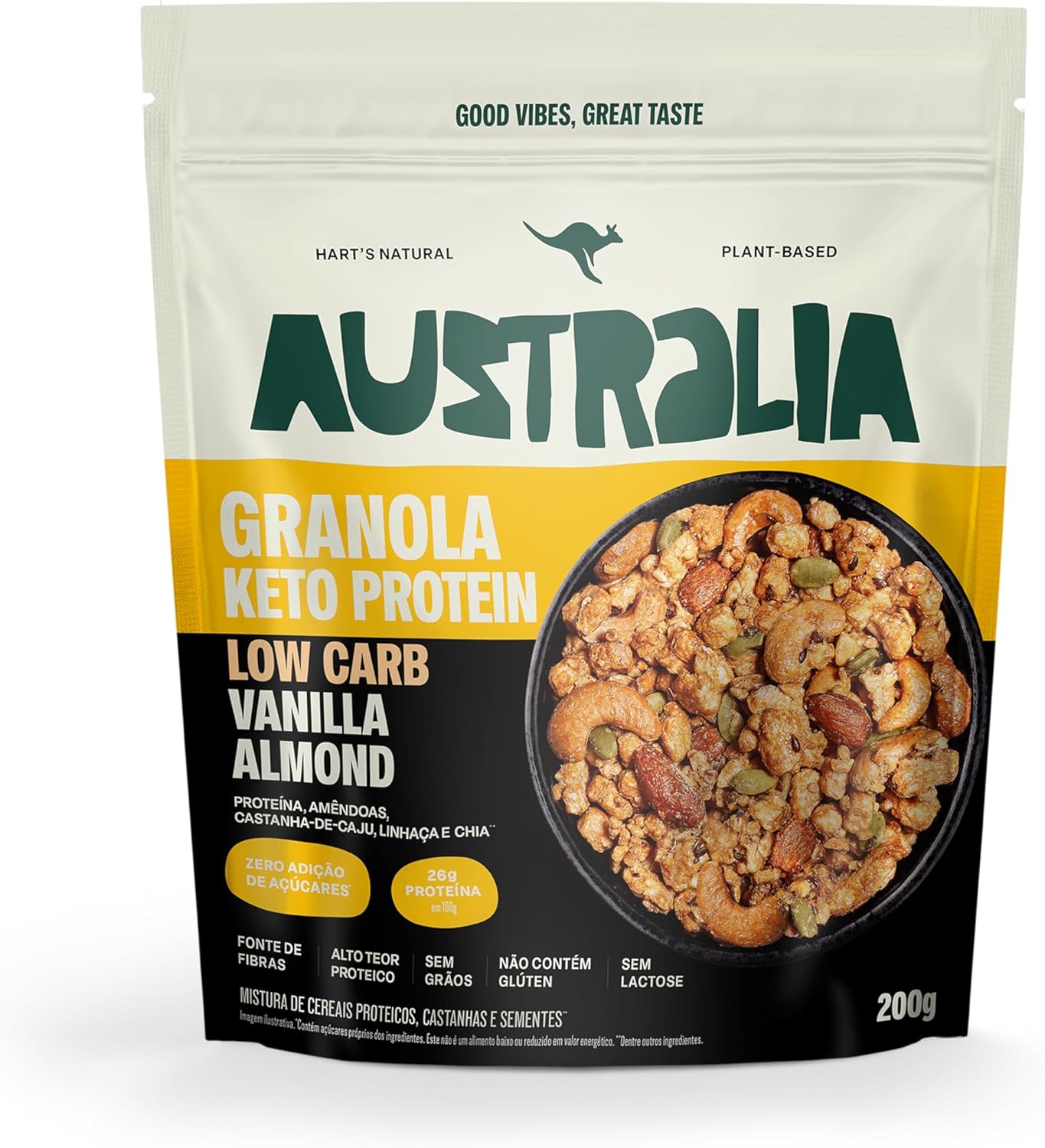 Hart's Natural Granola Australia Low Carb Keto Protein Vanilla Almond Crunch 200g