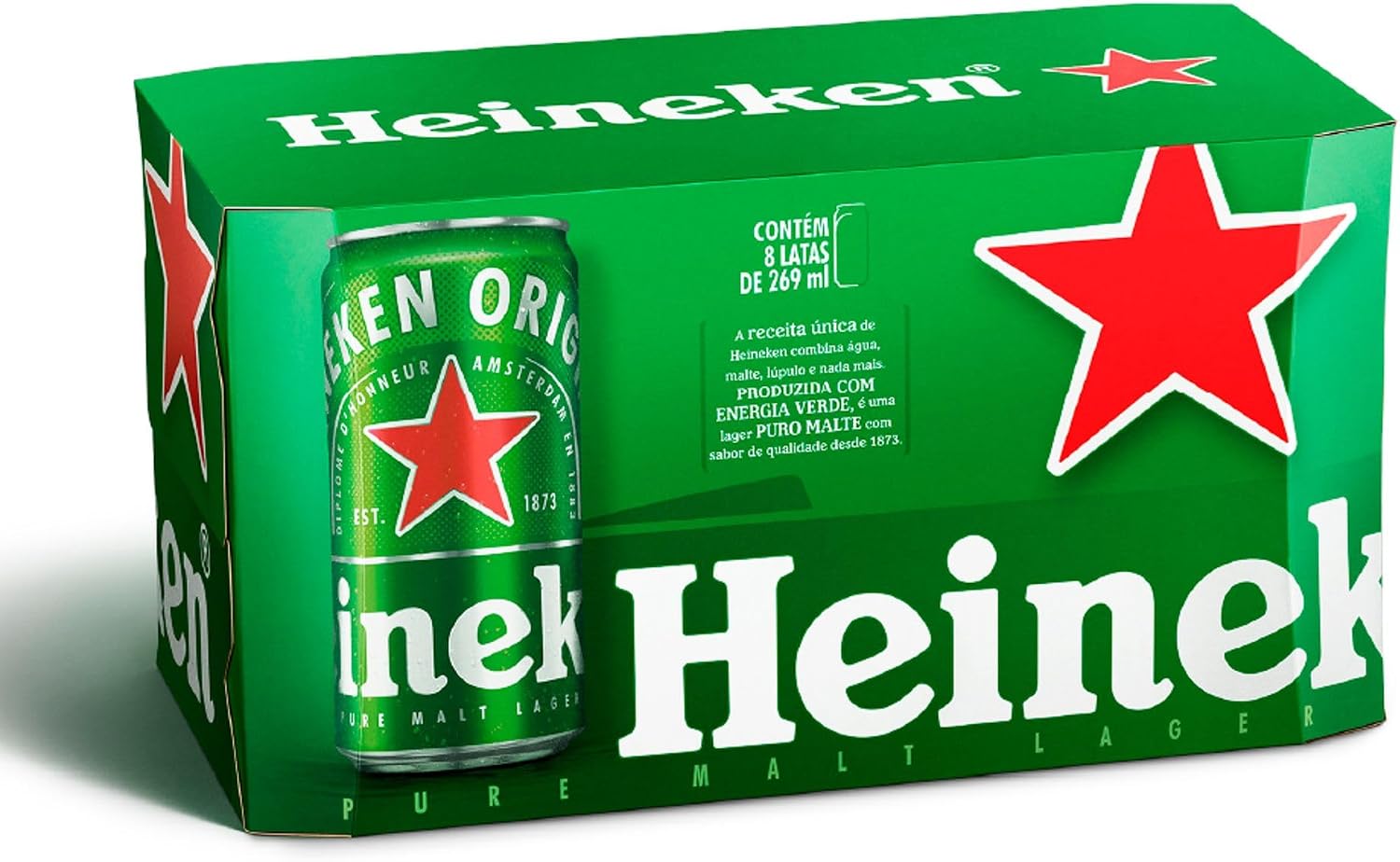 Heineken Cerveja Lata 269ml Pack com 8 Unidades