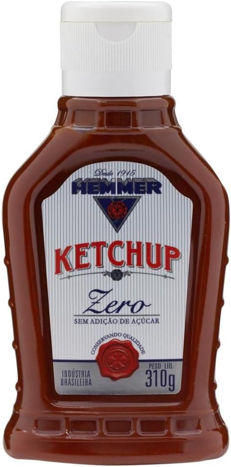 Hemmer Ketchup Zero 310g: Sabor Tradicional sem Adição de Açúcares