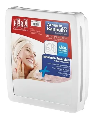 Herc BRCO.37X34: Armário de Banheiro com Espelho Prático