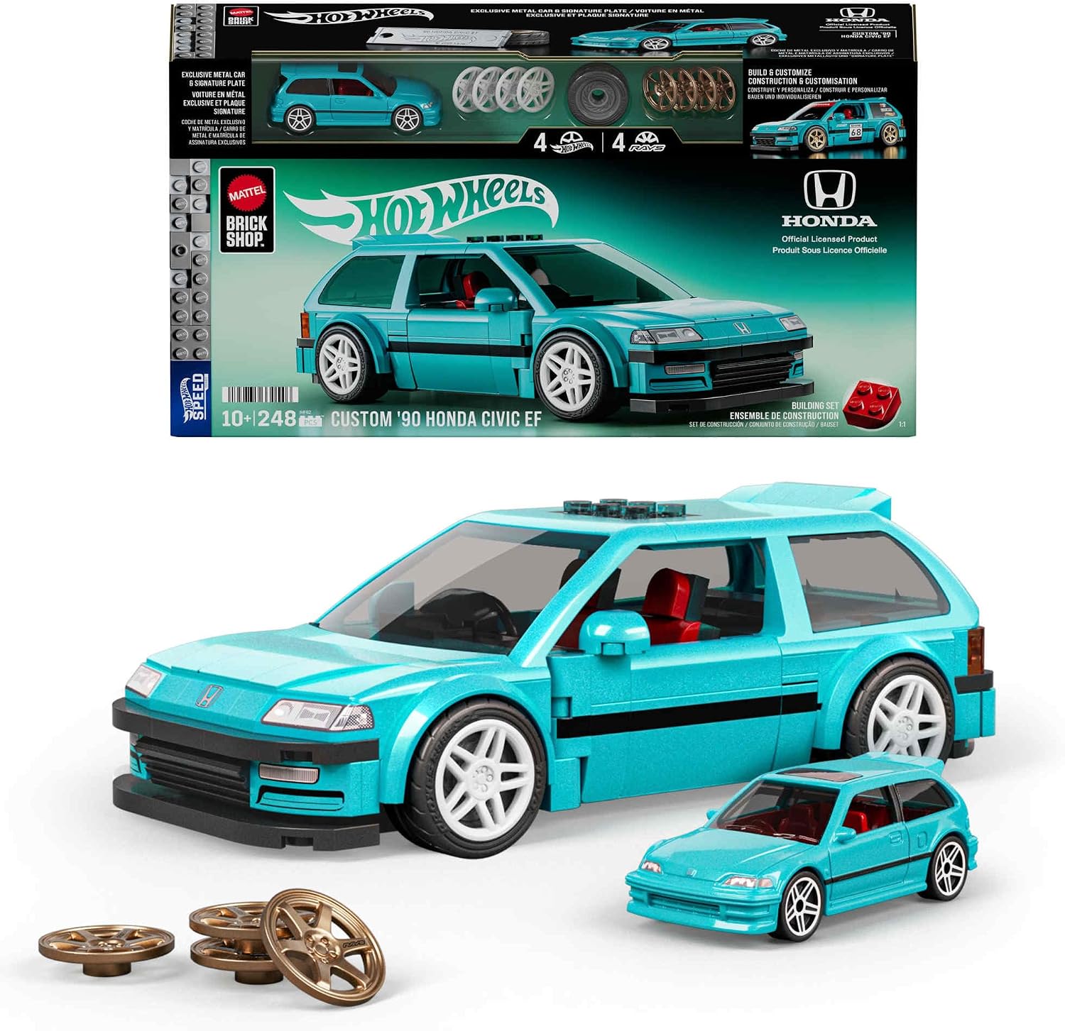 Hot Wheels 1990 Honda Civic EF Speed Series Mattel Brick Shop - 248 Peças