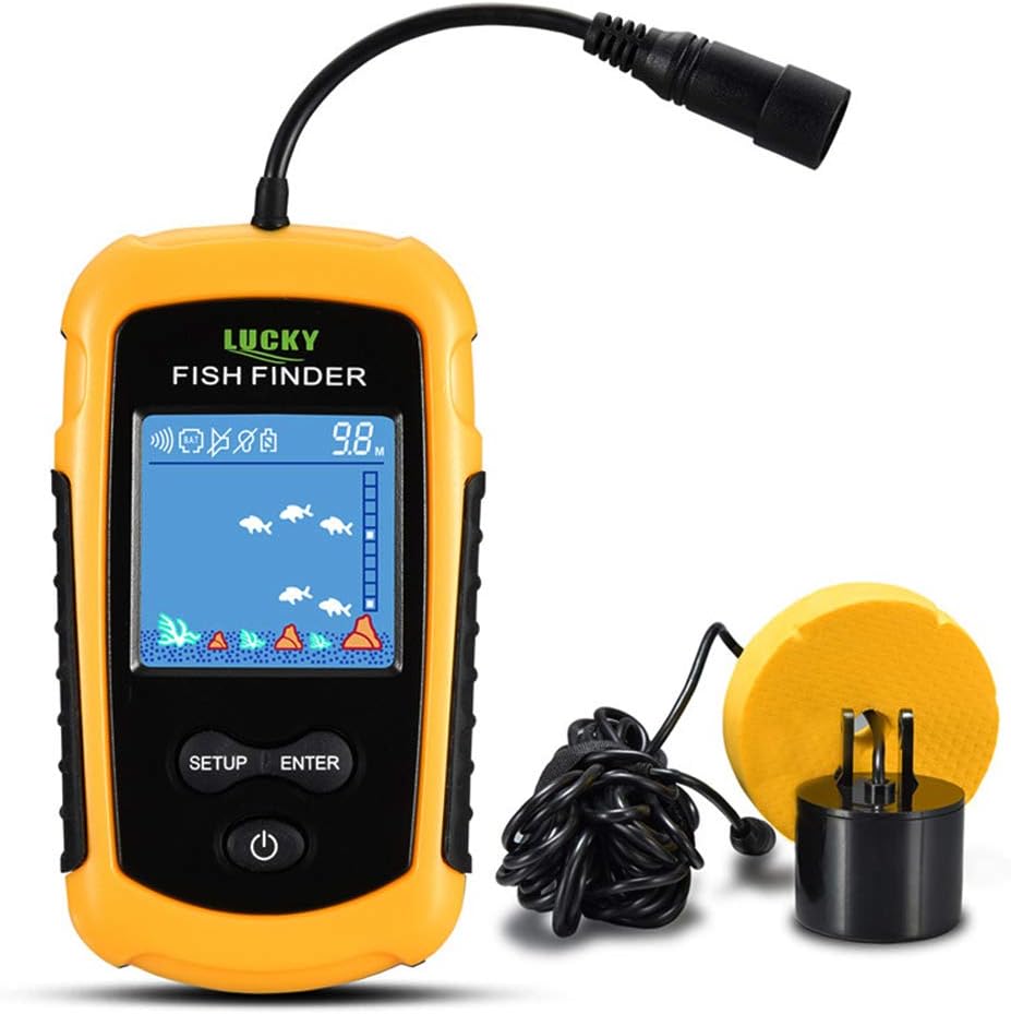 HUIOP LCD: Localizador de Peixes Portátil com Tela Colorida e Sonar 100m