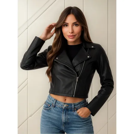 Jaqueta Feminina de Courinho com Gola Polo e Zíper