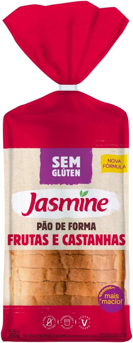 Jasmine Pão de Forma com Frutas e Castanhas Sem Glúten 350g