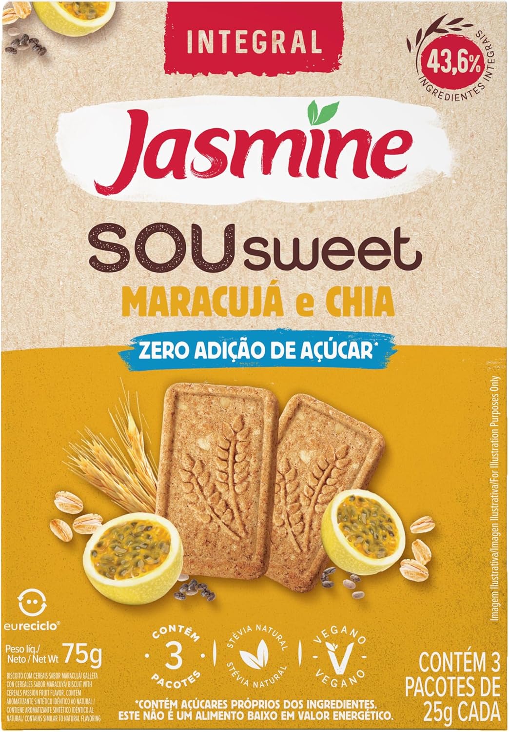Jasmine Sou Sweet Maracujá e Chia Zero Açúcar