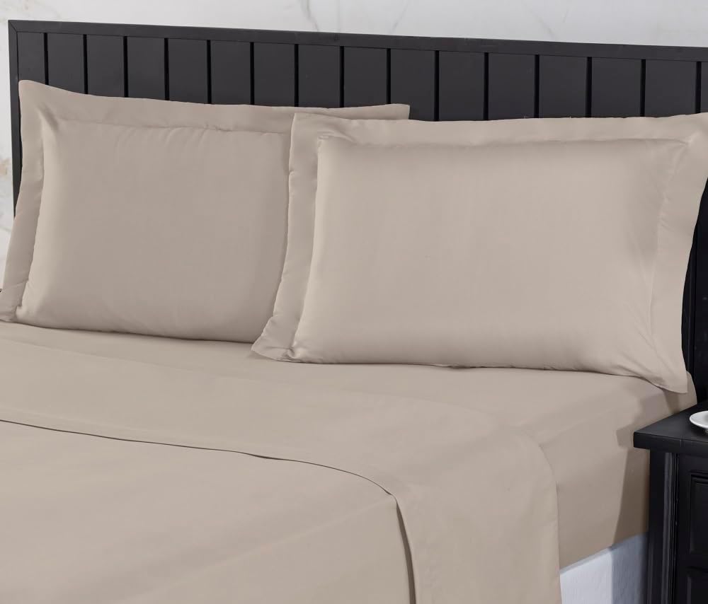 Jogo de Cama Casal 400 Fios Percal 4 Peças - Bege