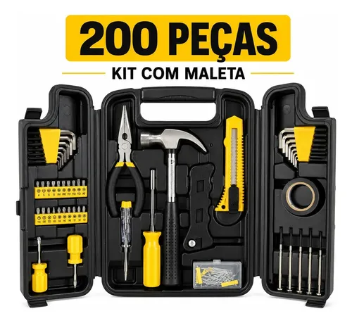 Jogo de Ferramentas Titanium Platina 200 Peças com Maleta