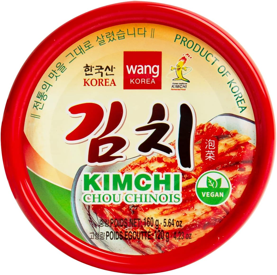 Kimchi Coreano Acelga Temperada Vegano Wang 160g