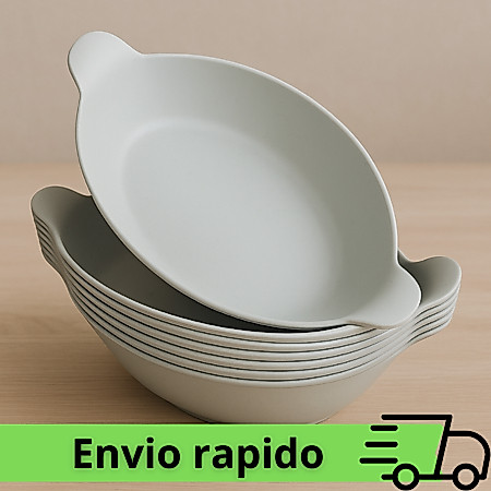 Kit com 10 Petisqueiras Barquinha Canoa em Plástico 600ml