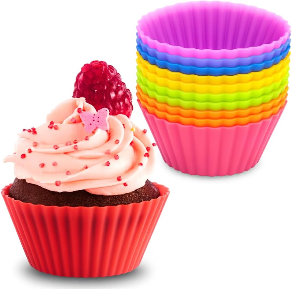 Kit 12 Forminhas de Silicone para Cupcake e Muffin