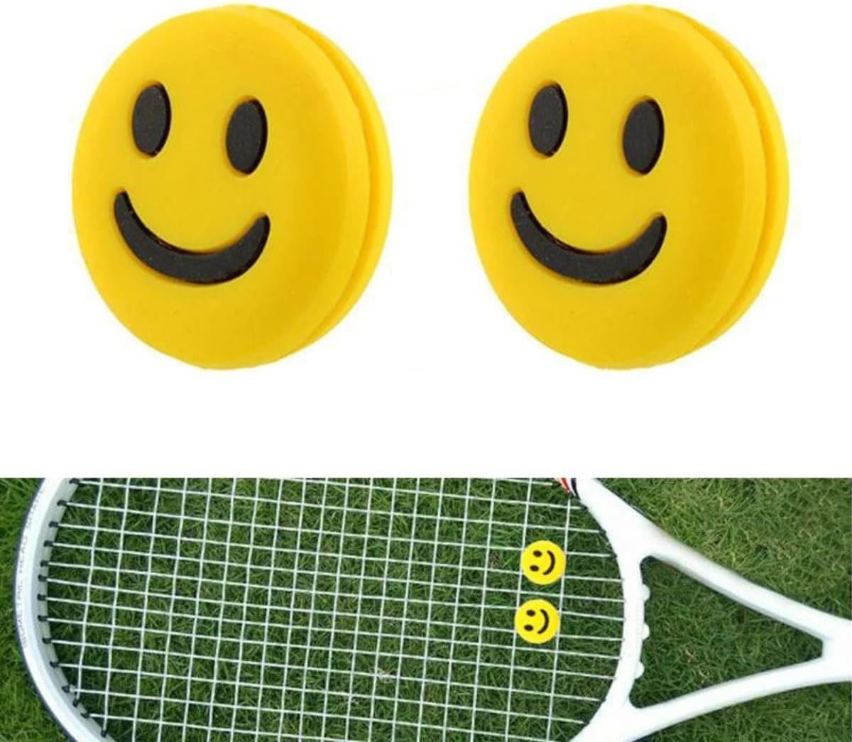 Kit 2 Antivibradores de Silicone Emoji para Raquetes de Tênis