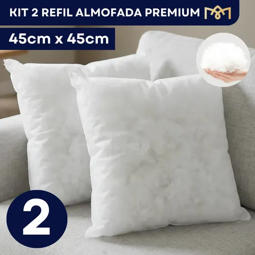 Kit 2 Enchimentos para Almofada 45x45 em Fibra Siliconada