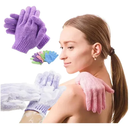 Kit com 2 Luvas Esfoliantes para Banho e Massagem Corporal