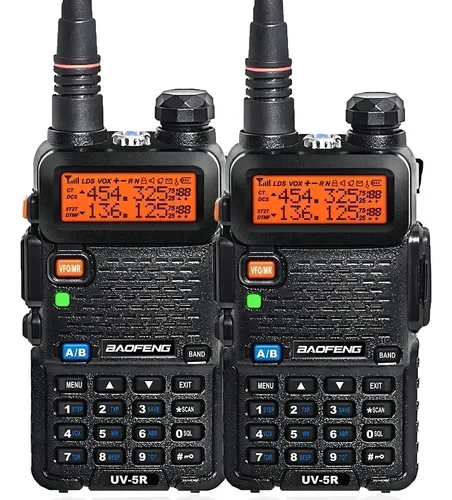 Kit 2 Rádios Comunicadores Baofeng UV-5R Dual Band com Fone e Rádio FM