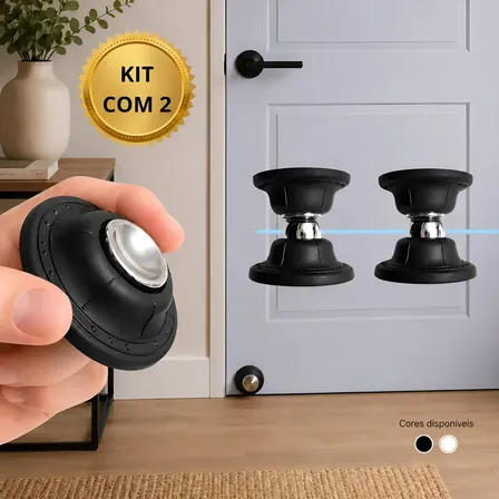 Kit 2 Trava Portas Magnéticos com Fixação por Adesivo