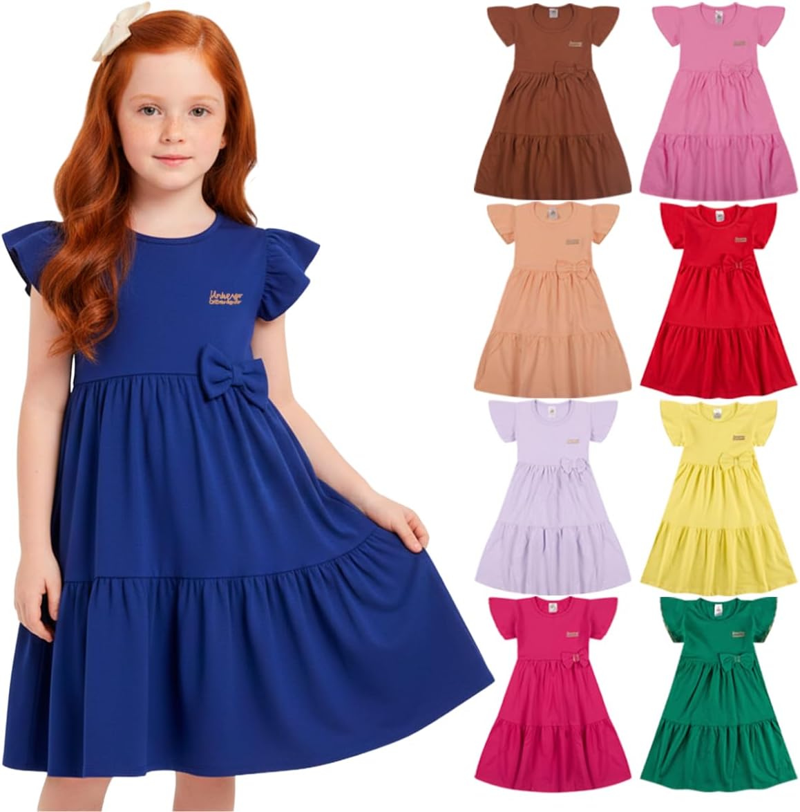 Kit com 2 Vestidos Infantis Três Marias em Algodão para o Verão