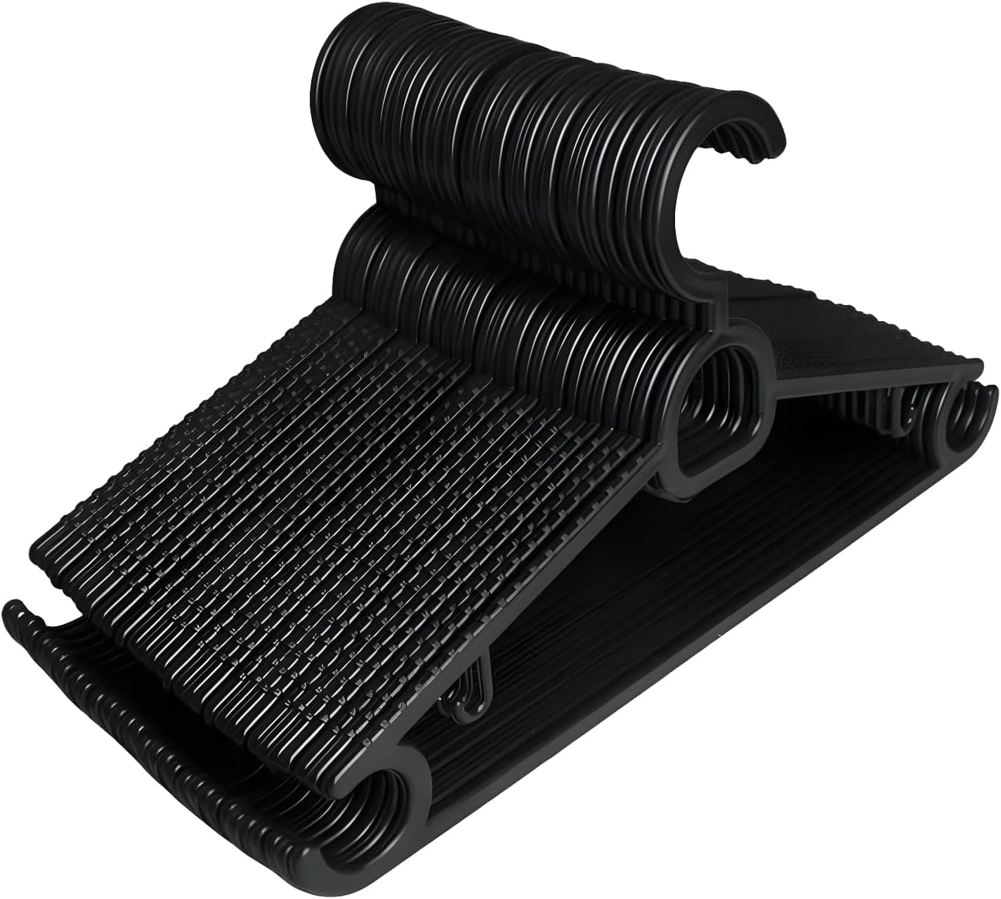 Kit 20 Cabides Adulto Preto Antideslizante Reforçado CSCABIDES