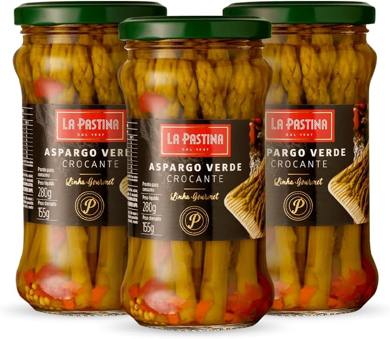 Kit 3 Aspargo Verde Crocante 280g La Pastina