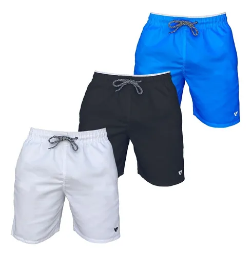 Kit 3 Bermudas Lisas Masculinas com Amarração - Grupo Voker