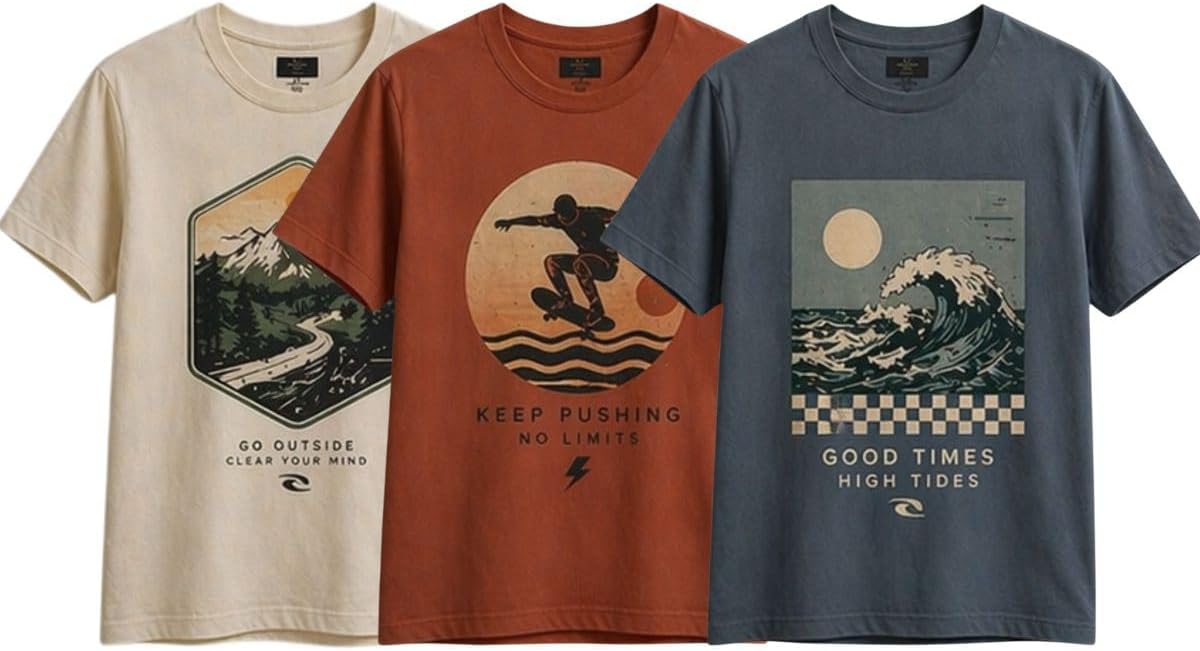 Kit 3 Camisetas Masculinas Estampadas Algodão Premium Streetwear