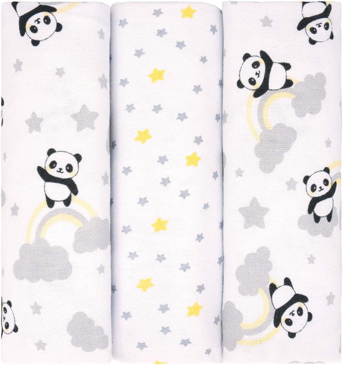 Kit 3 Cueiros Bebê 100% Algodão Estampados 80x50cm