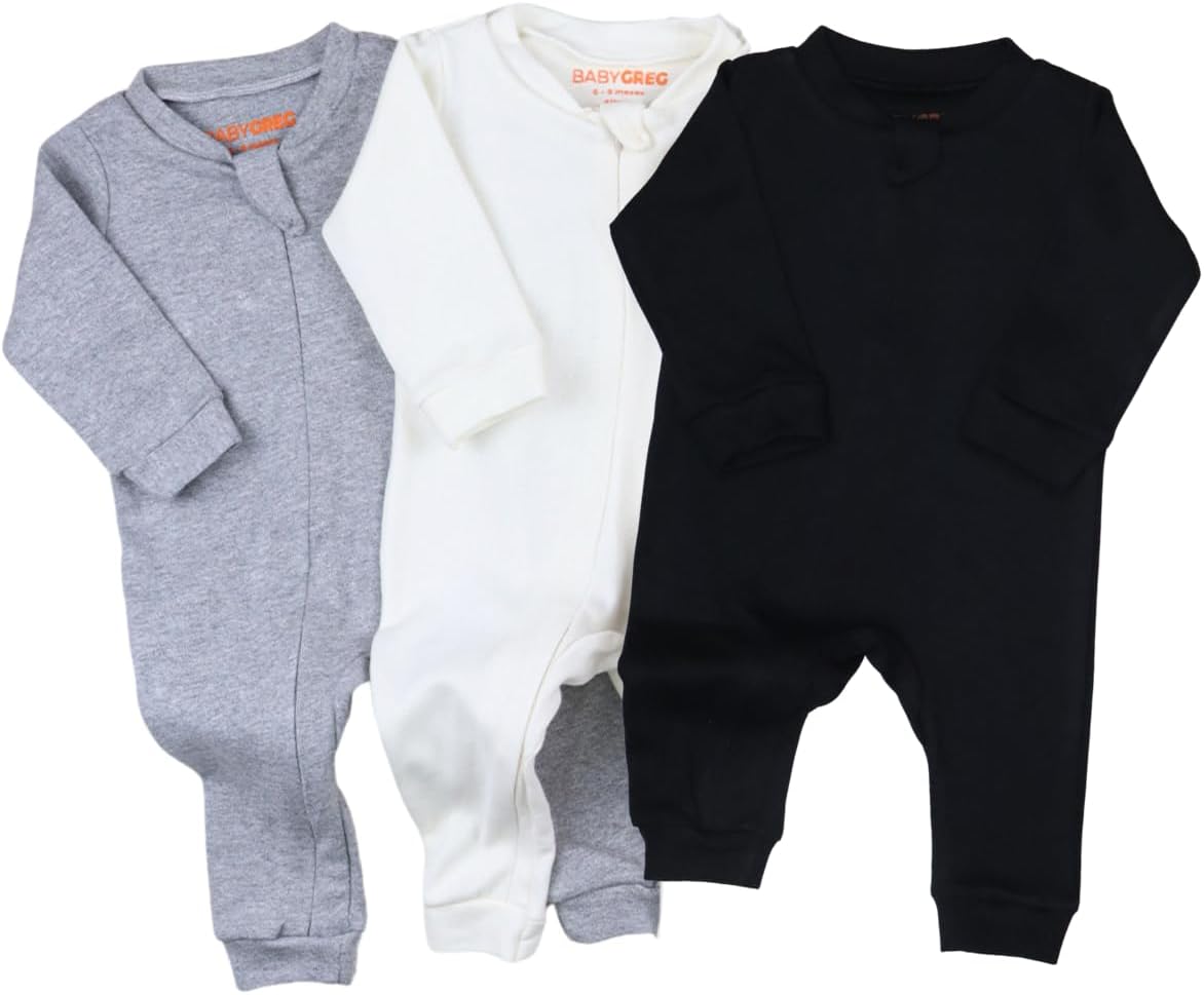 Kit 3 Macacões Minimalistas Baby Greg com Zíper
