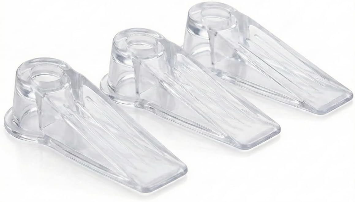 Kit com 3 Prendedores de Porta Cunha em PVC Antiderrapante