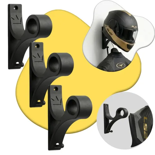 Kit 3 Suporte De Capacete Parede Kingbr Com Gancho Porta Chaves