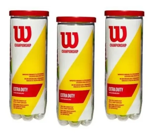 Kit C/ 3 Tubos Bola Tênis Wilson Championship Extra Duty 3un