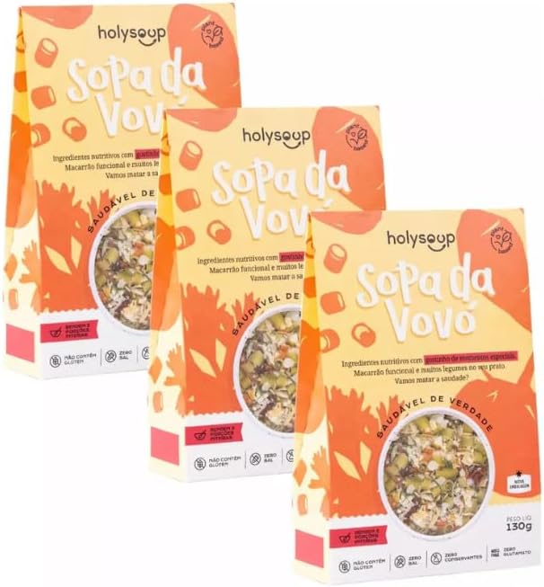 Kit 3x Sopa Saudável Holy Soup Sopa Da Vovó 130g